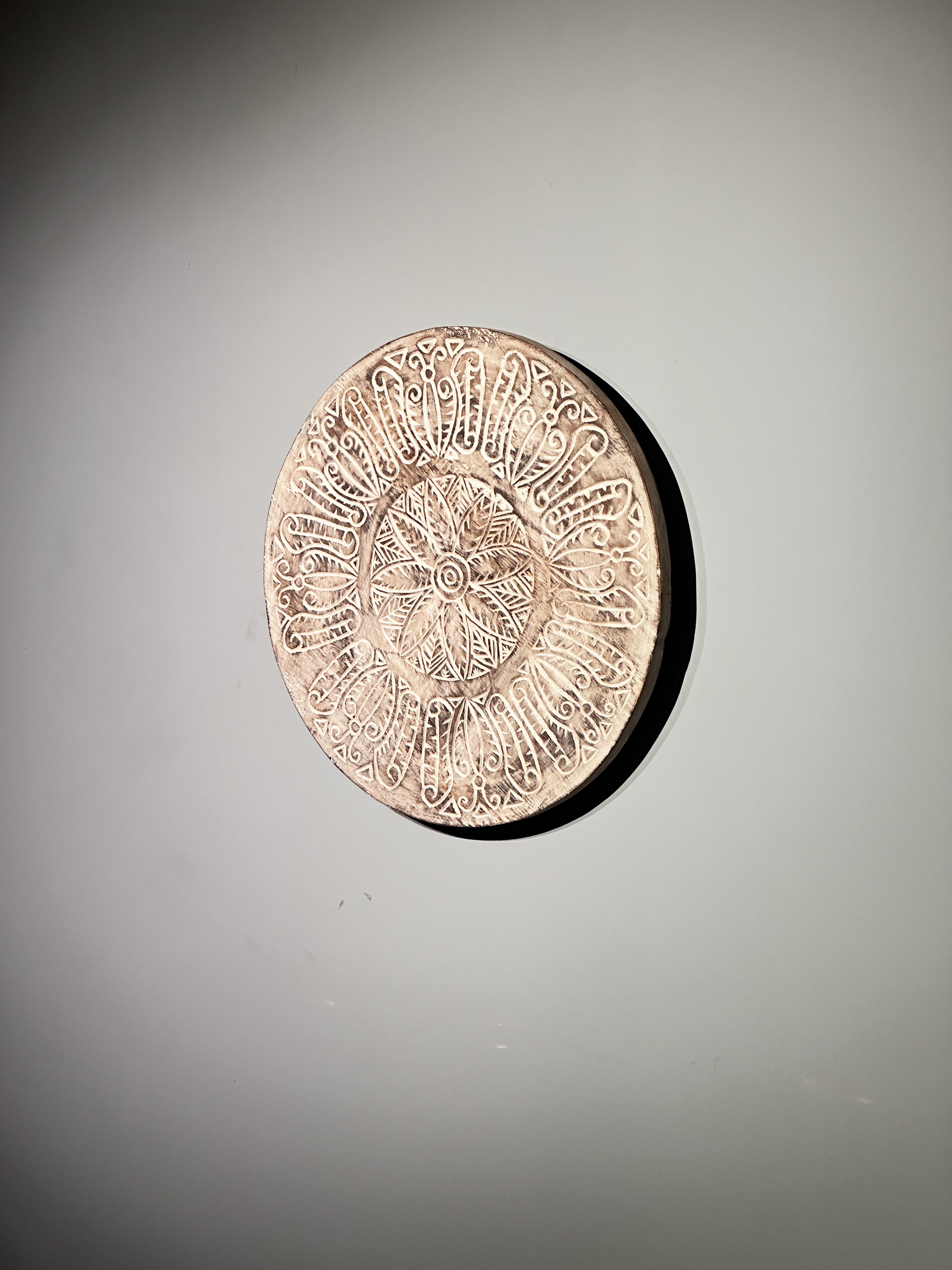 Round wooden wall art