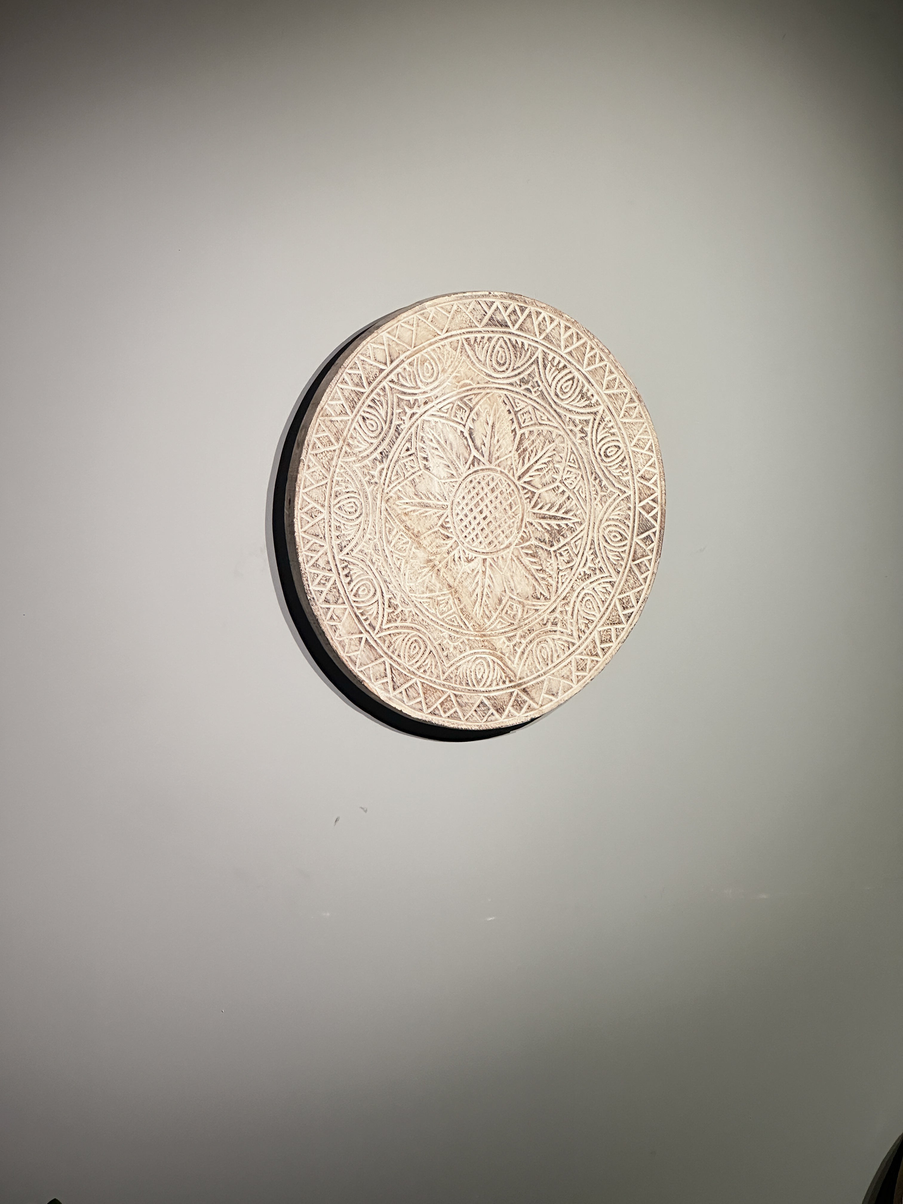 Round wooden wall art