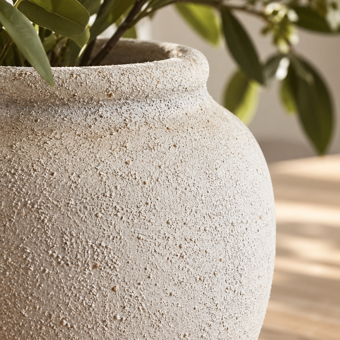 Nora Textured Clay Pot - A