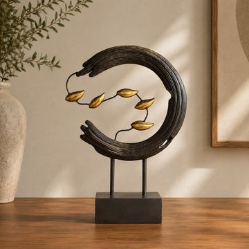 Circular Metal Leaf Sculpture