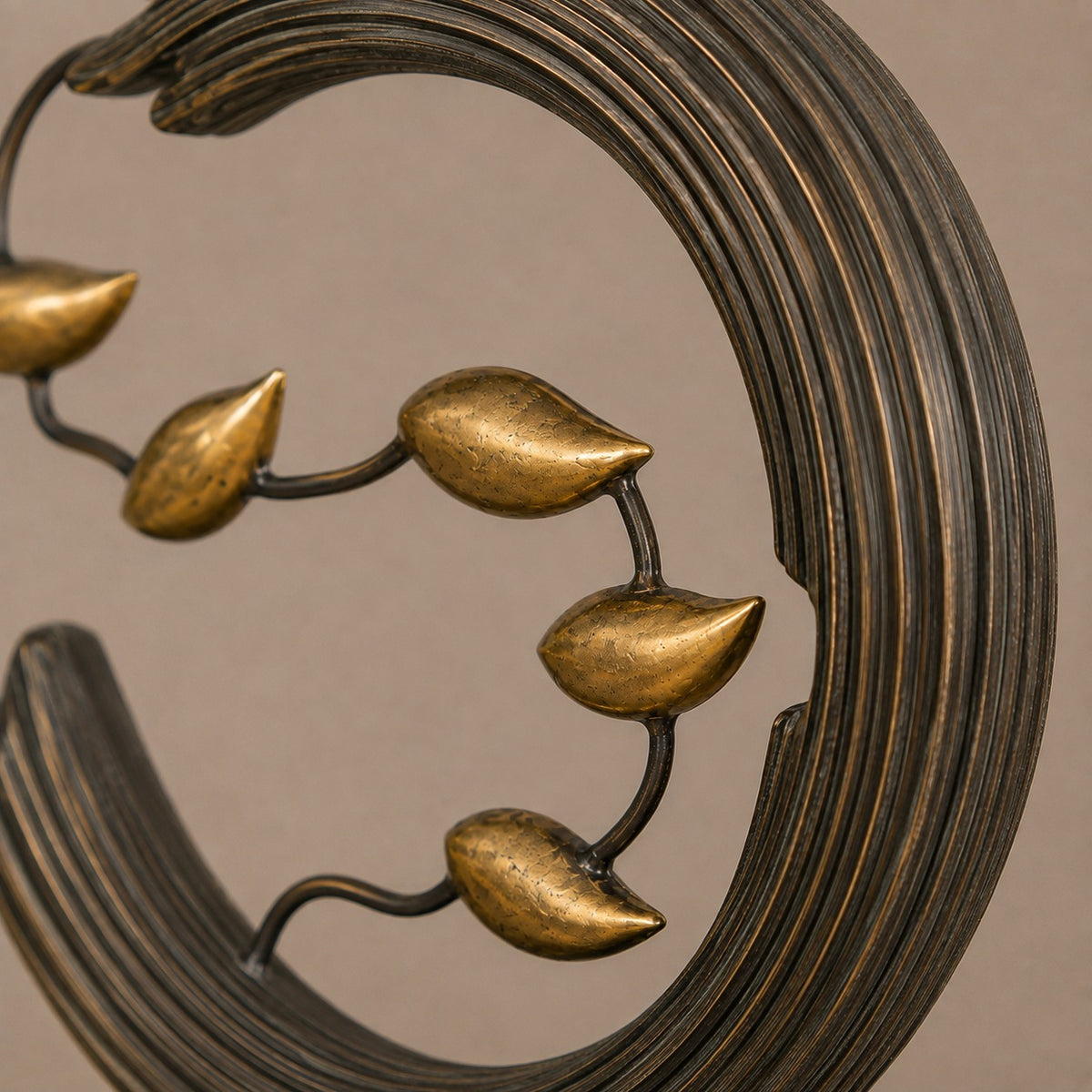 Circular Metal Leaf Sculpture