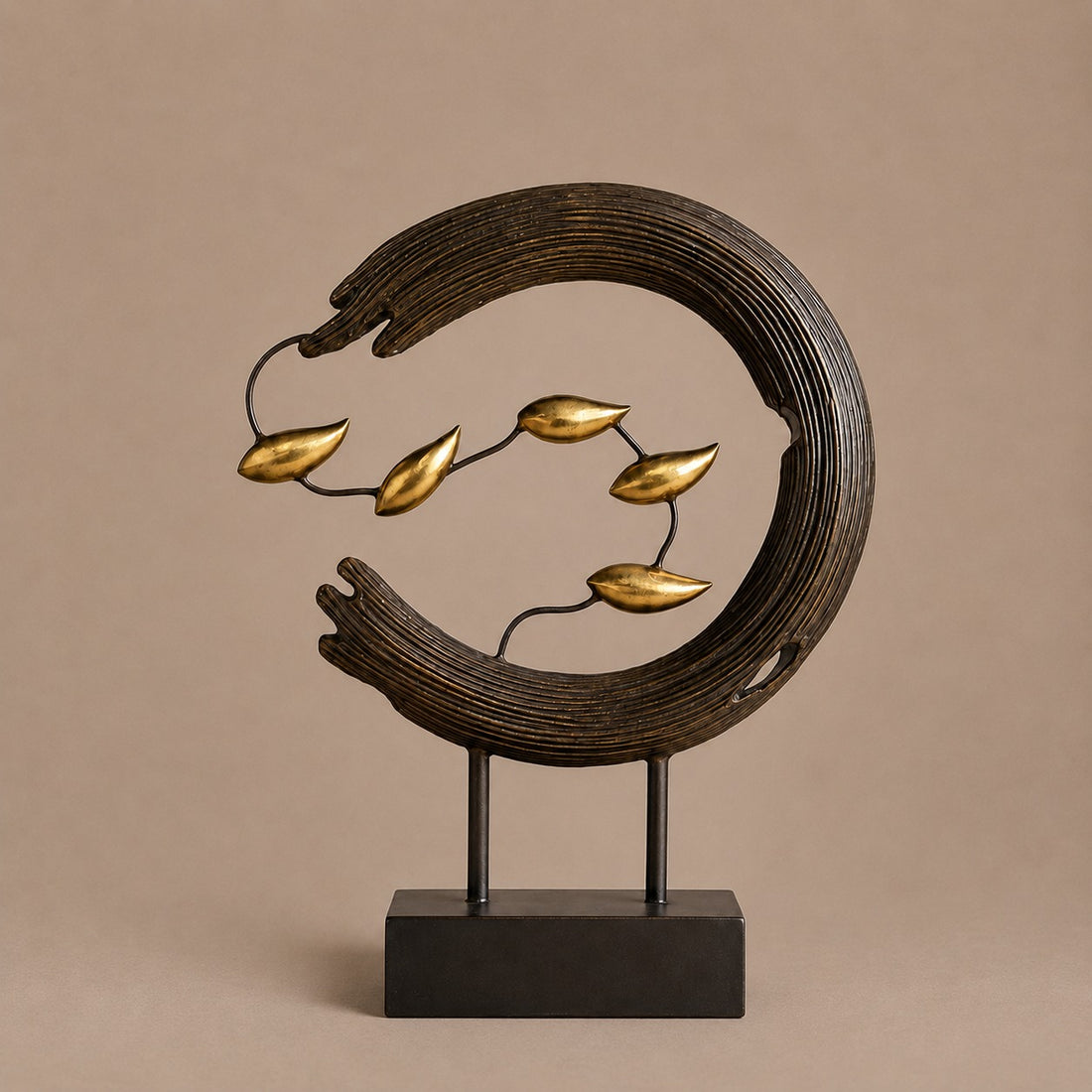 Circular Metal Leaf Sculpture