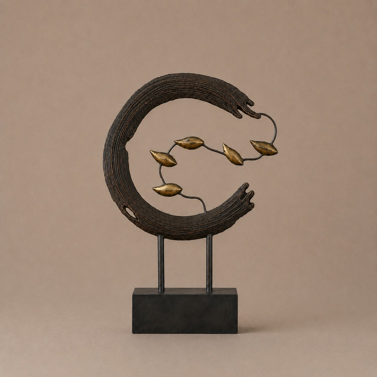 Circular Metal Leaf Sculpture