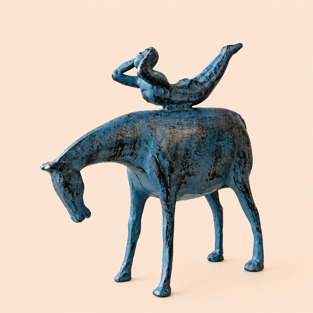 Rider & Horse Metal Sculpture
