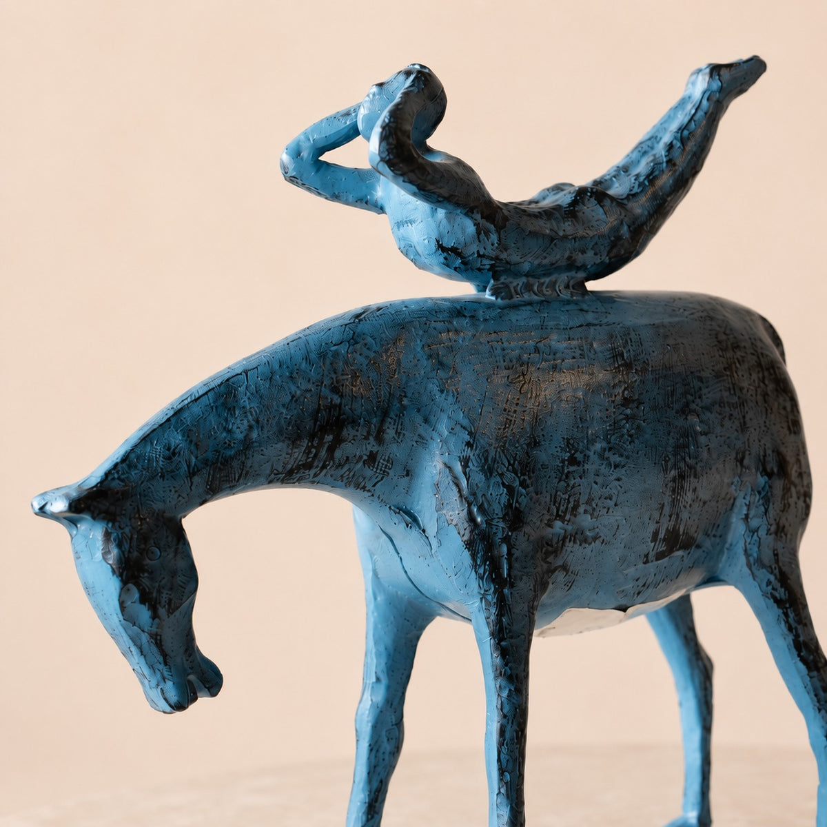 Rider & Horse Metal Sculpture