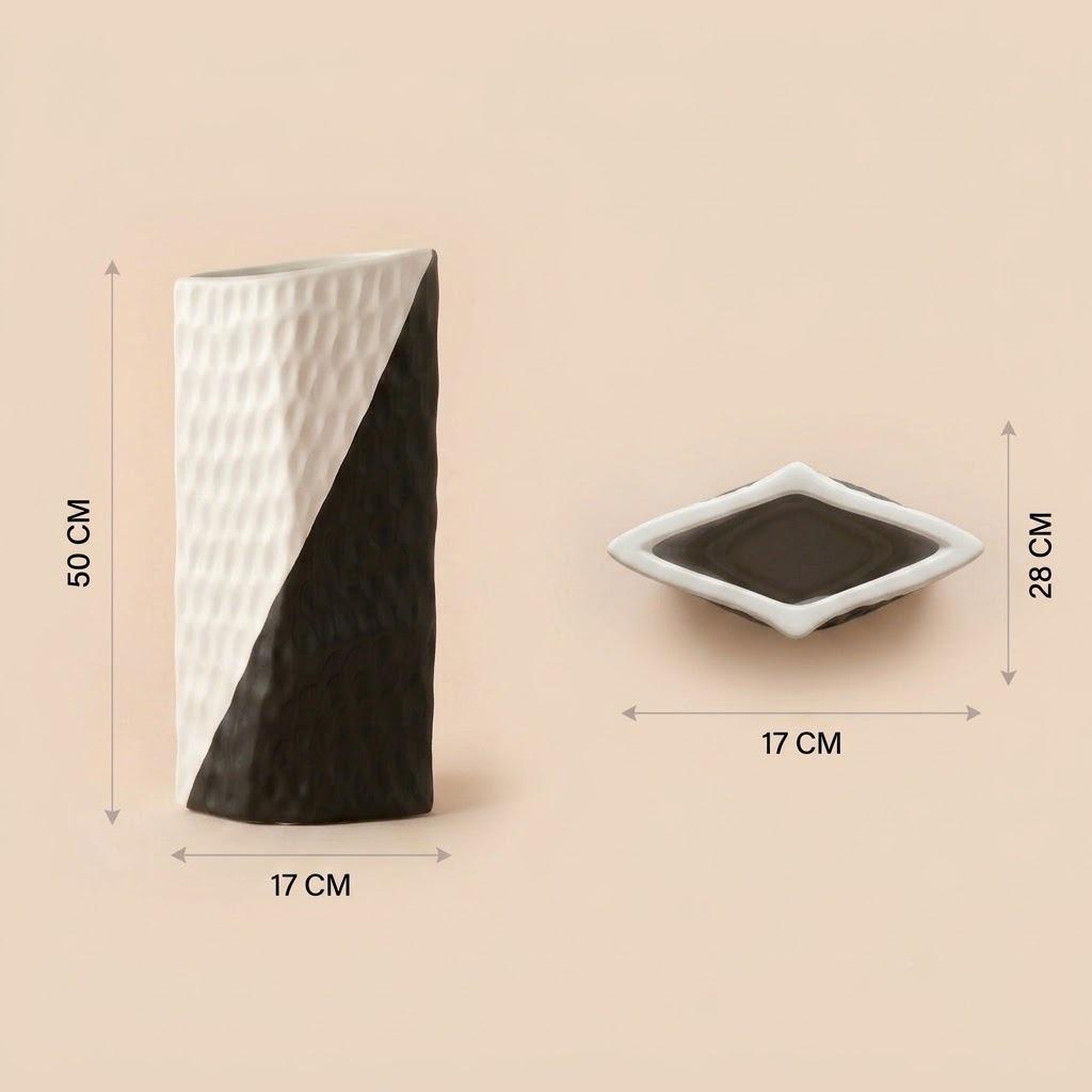 Black & White Ceramic Art Vase