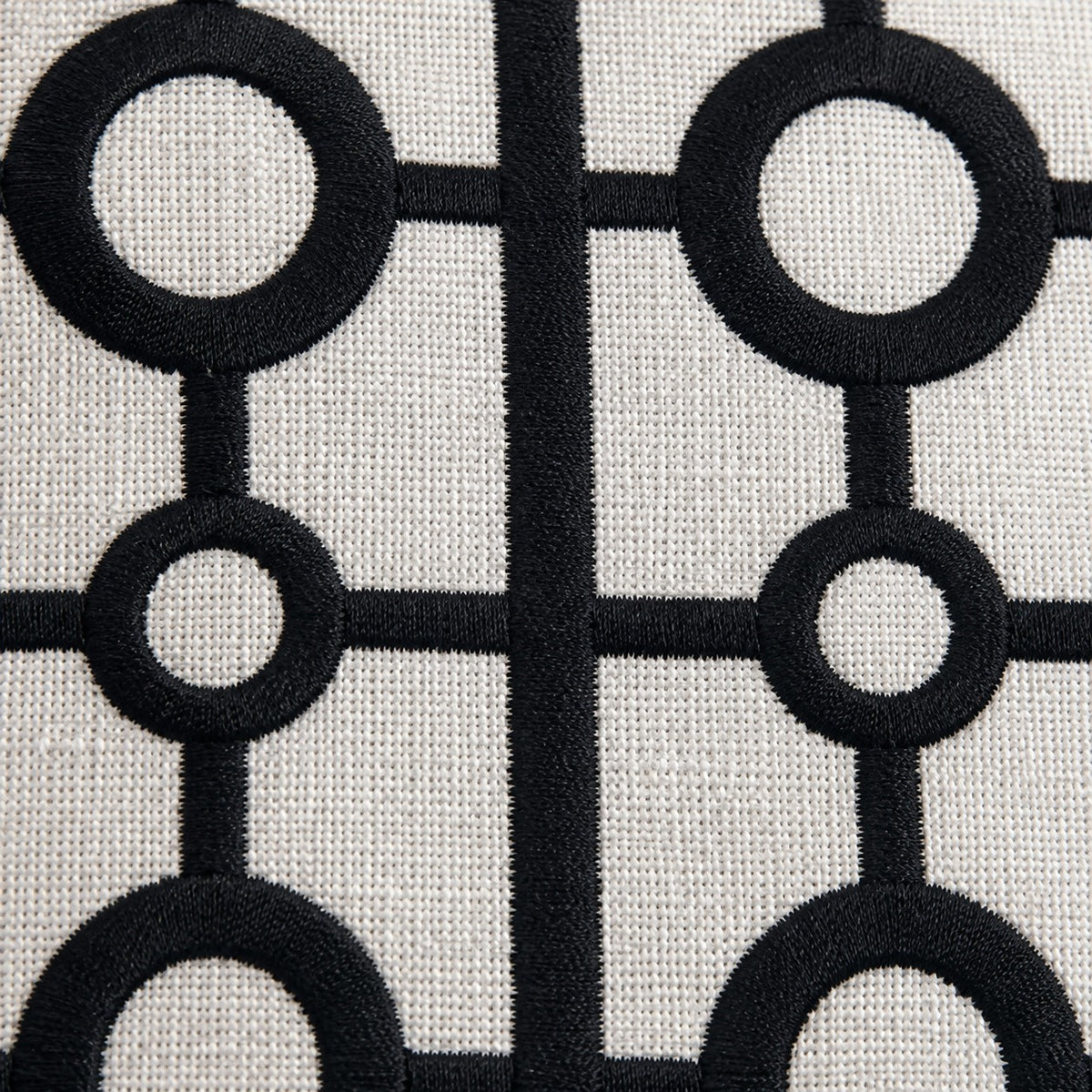 Embroidered Cushion – Black & White