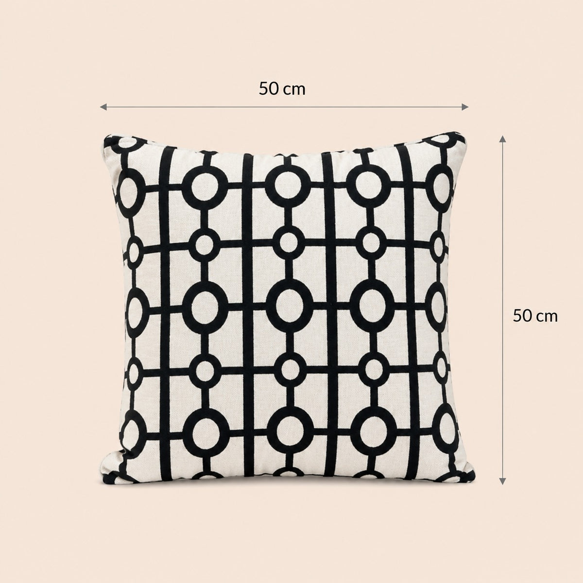 Embroidered Cushion – Black & White