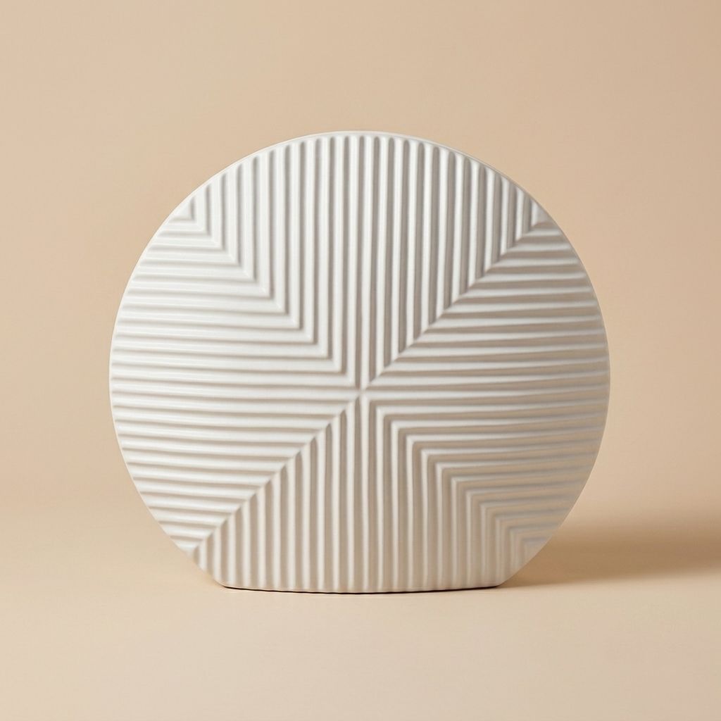 Geometric White Ceramic Decorative Bowls