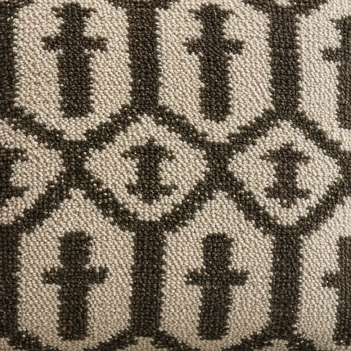 Embroidered Throw Pillow – Ivory Brown