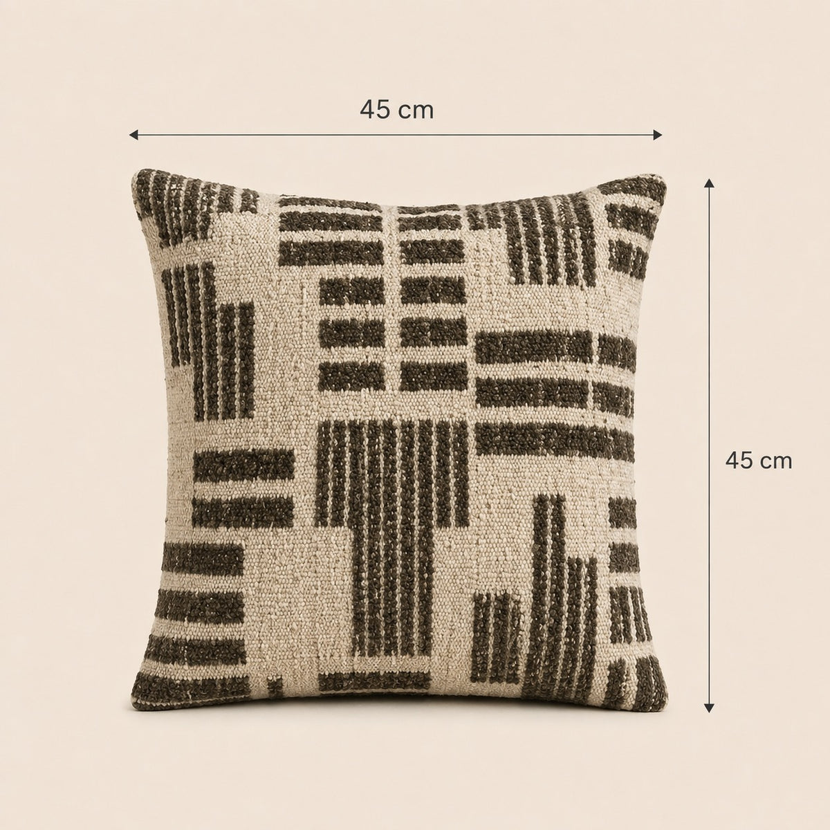 Embroidered Throw Pillow – Sand Olive