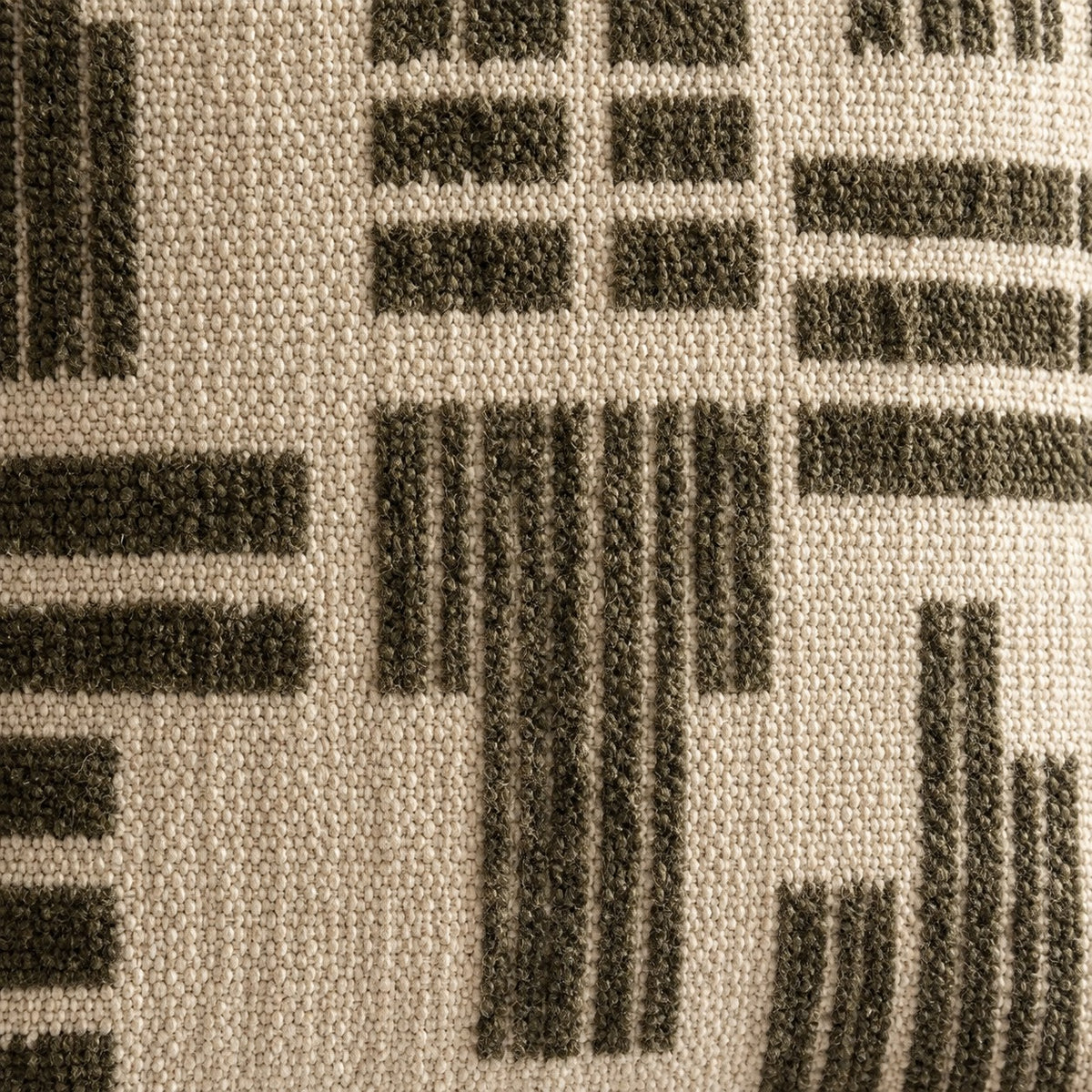 Embroidered Throw Pillow – Sand Olive