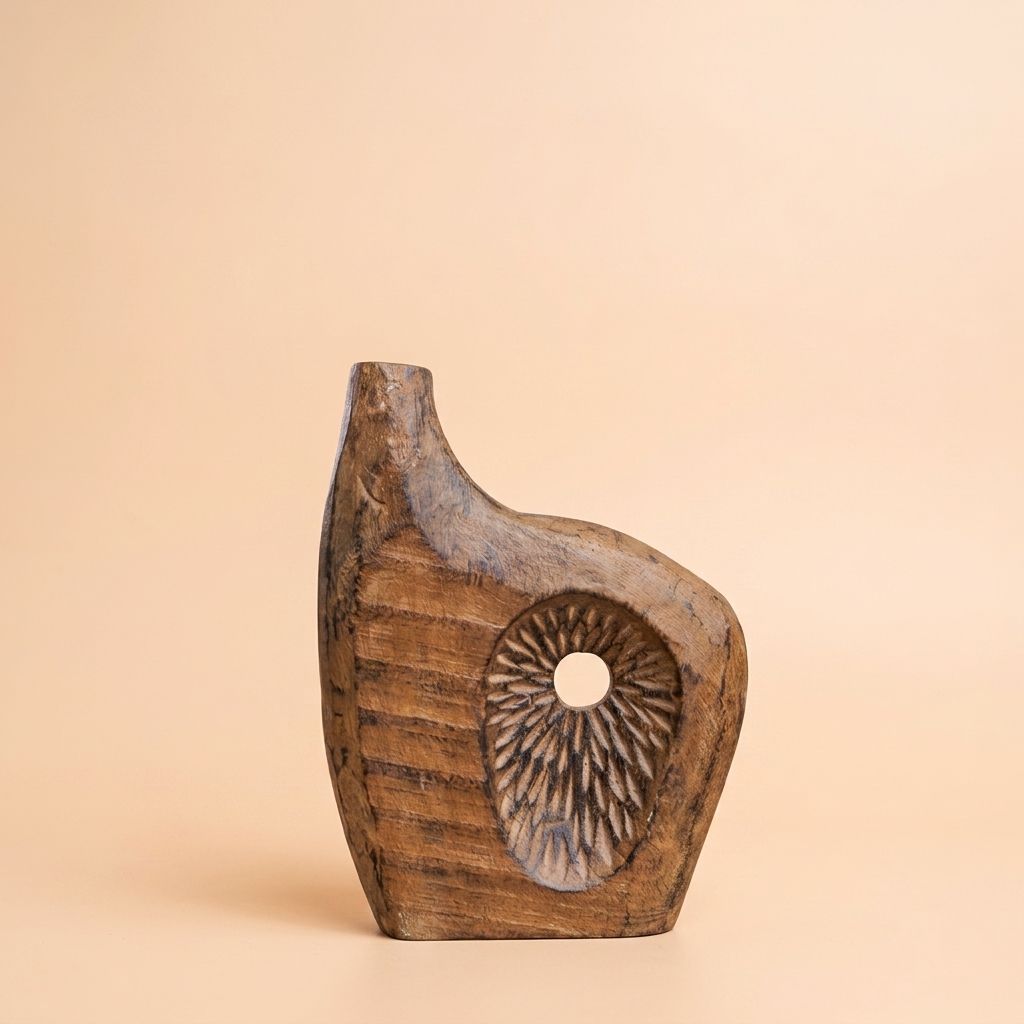 Natural grain wood vase