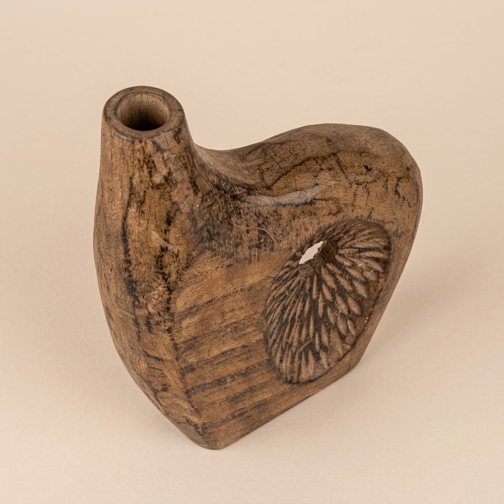 Natural grain wood vase