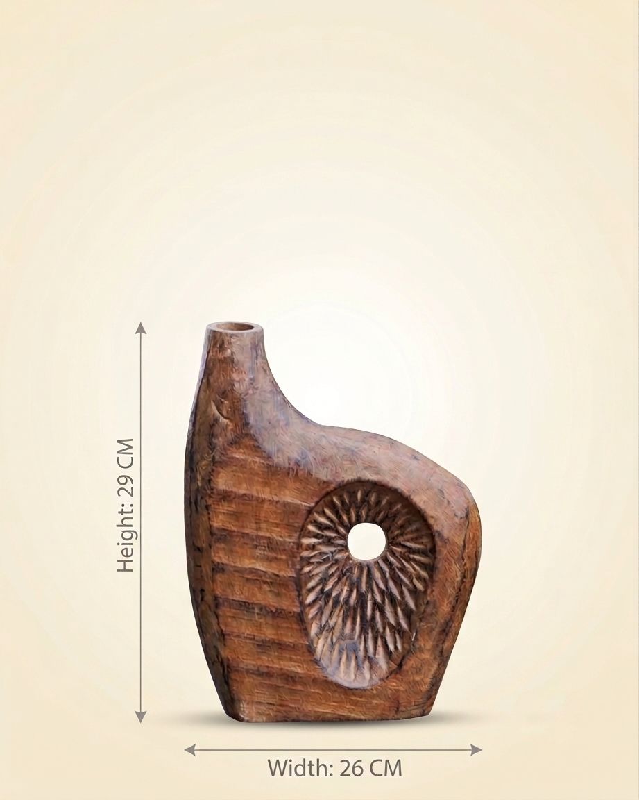 Natural grain wood vase