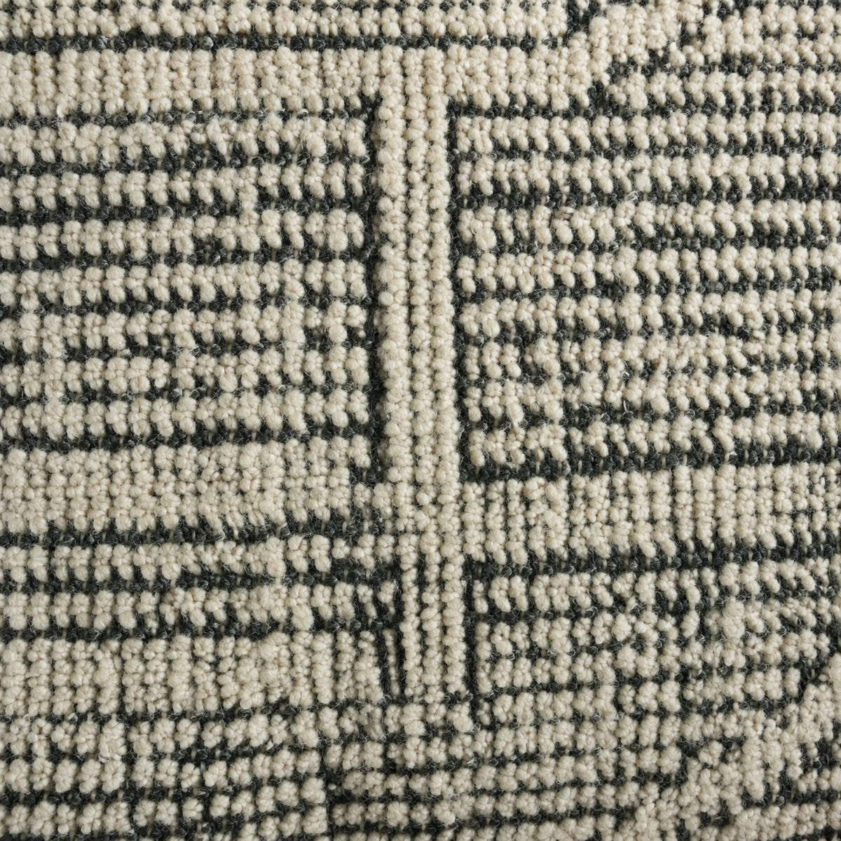 Embroidered Wool Cushion – Ivory Brown