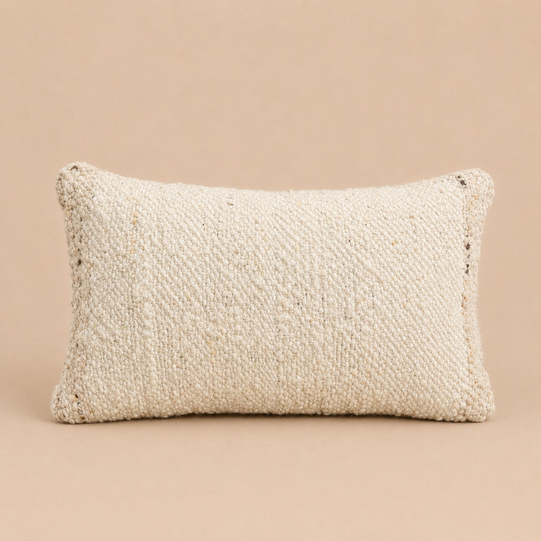 Textured Wool Blend Cushion – Cream