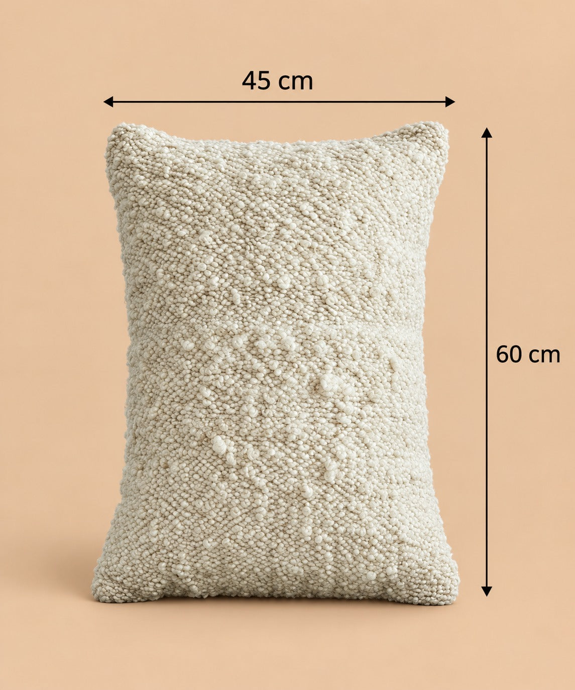 Textured Wool Blend Cushion – Cream