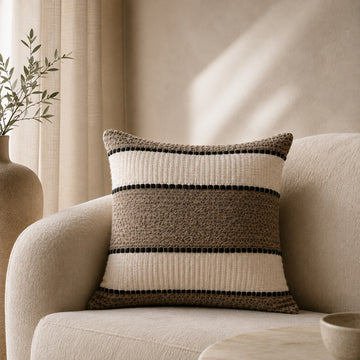 Textured Wool Blend Cushion – Natural