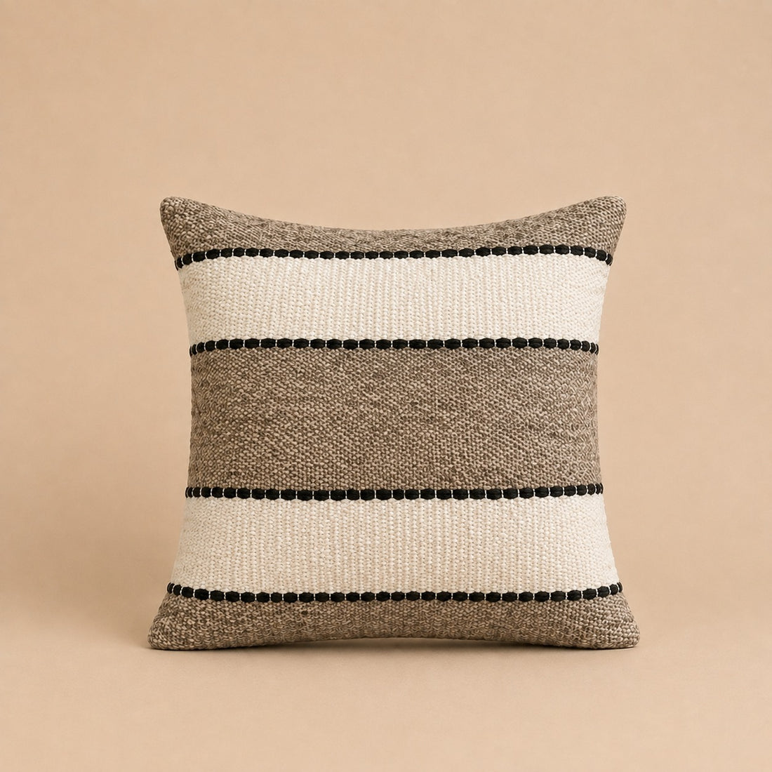 Textured Wool Blend Cushion – Natural