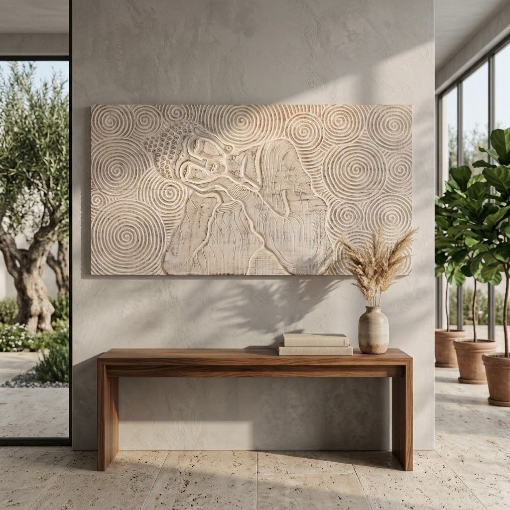 Carved Wooden Wall Art Panel