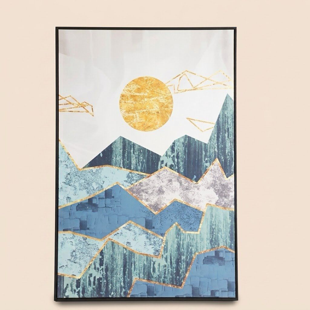 Golden Horizon Abstract Wall Art