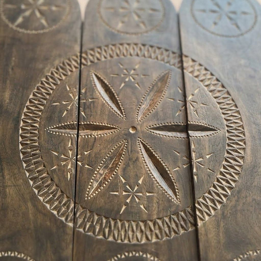 Large Carved Wooden Wall Art Panel