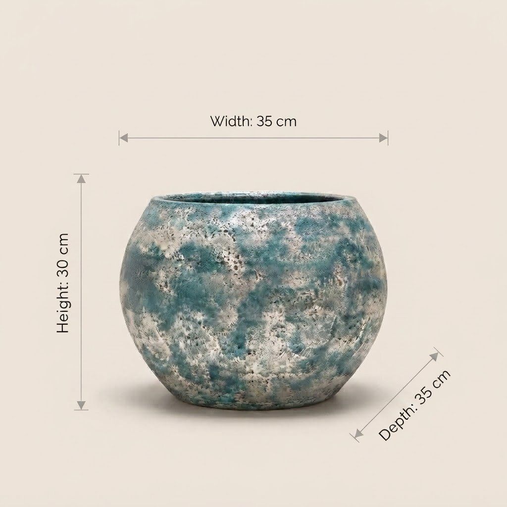Aqua Stone Bowl Planter