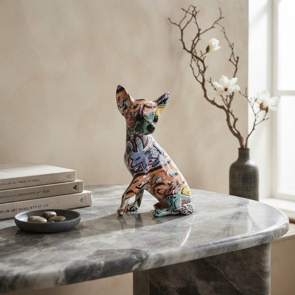 Abstract Resin Puppy Sculpture