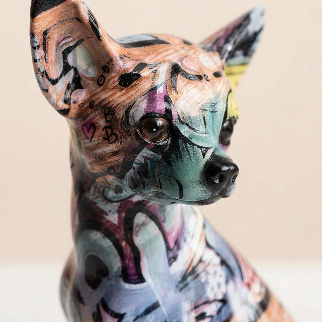 Abstract Resin Puppy Sculpture