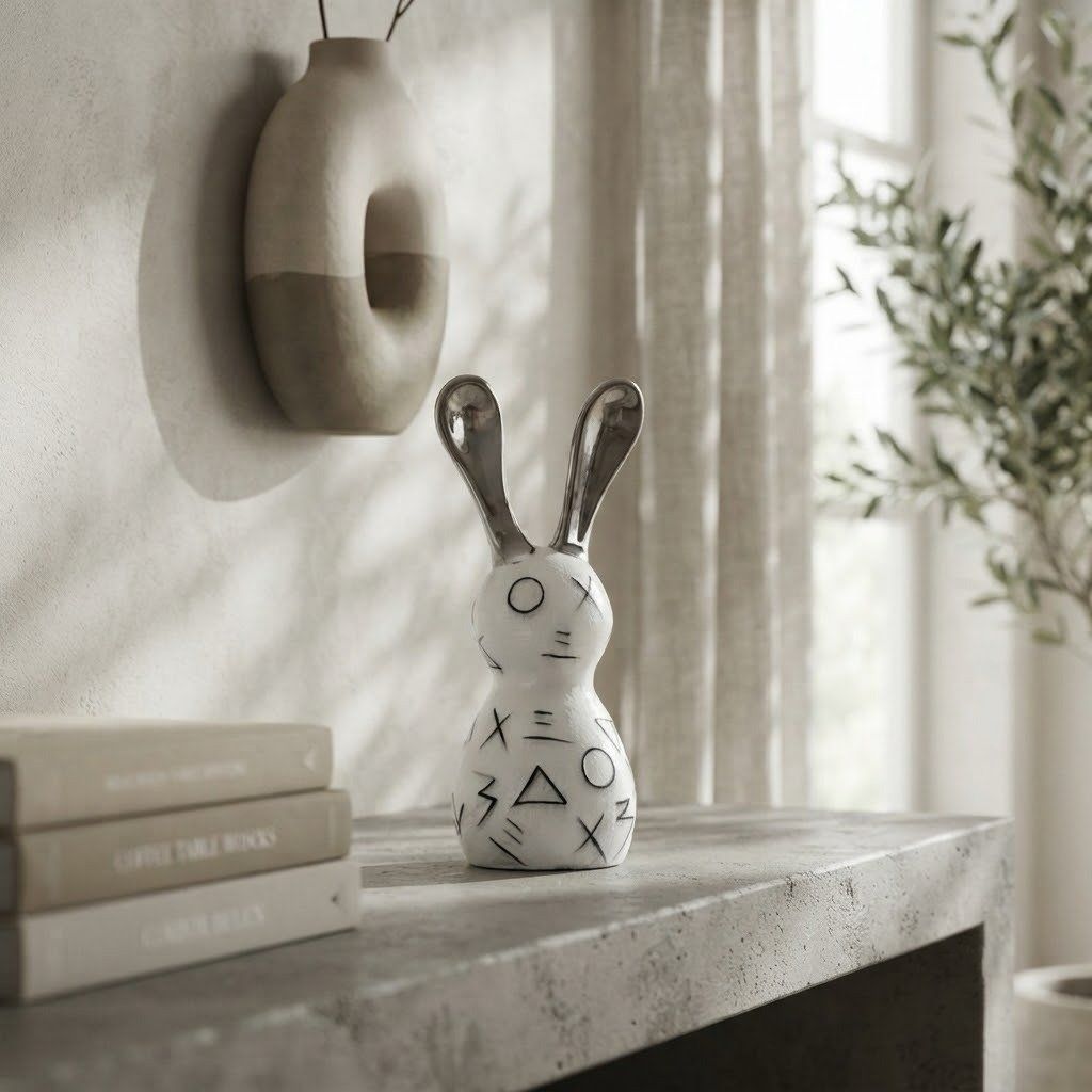 Geometric Rabbit Silver