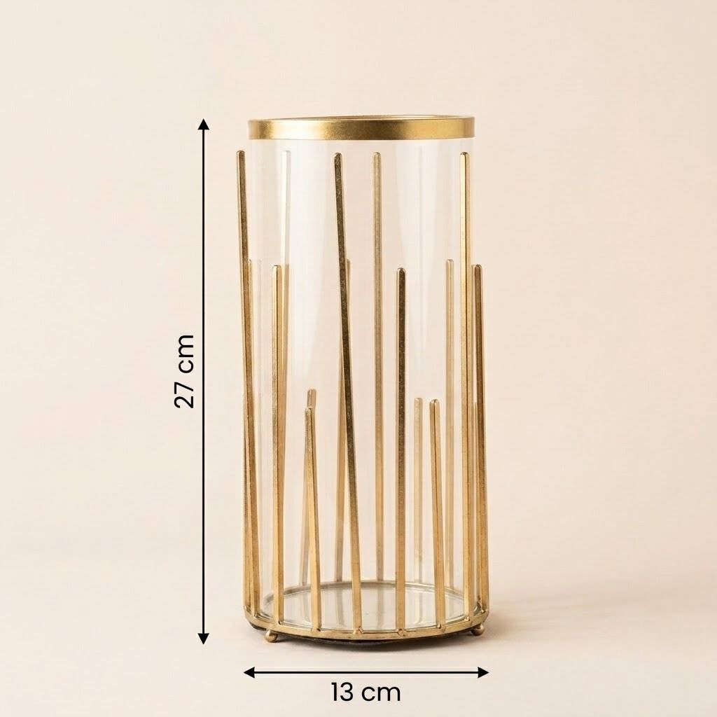 Glass & Metal Vase