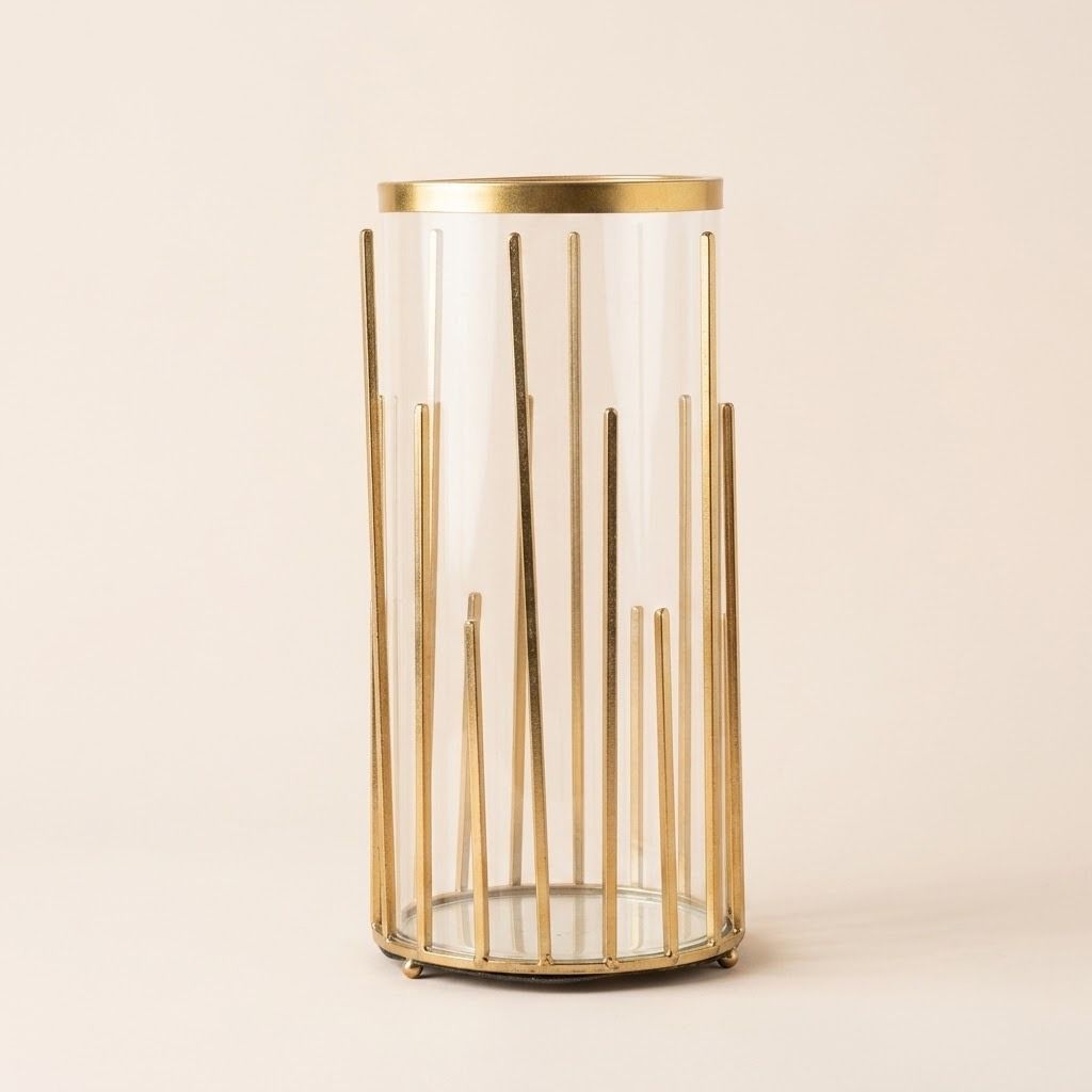 Glass & Metal Vase