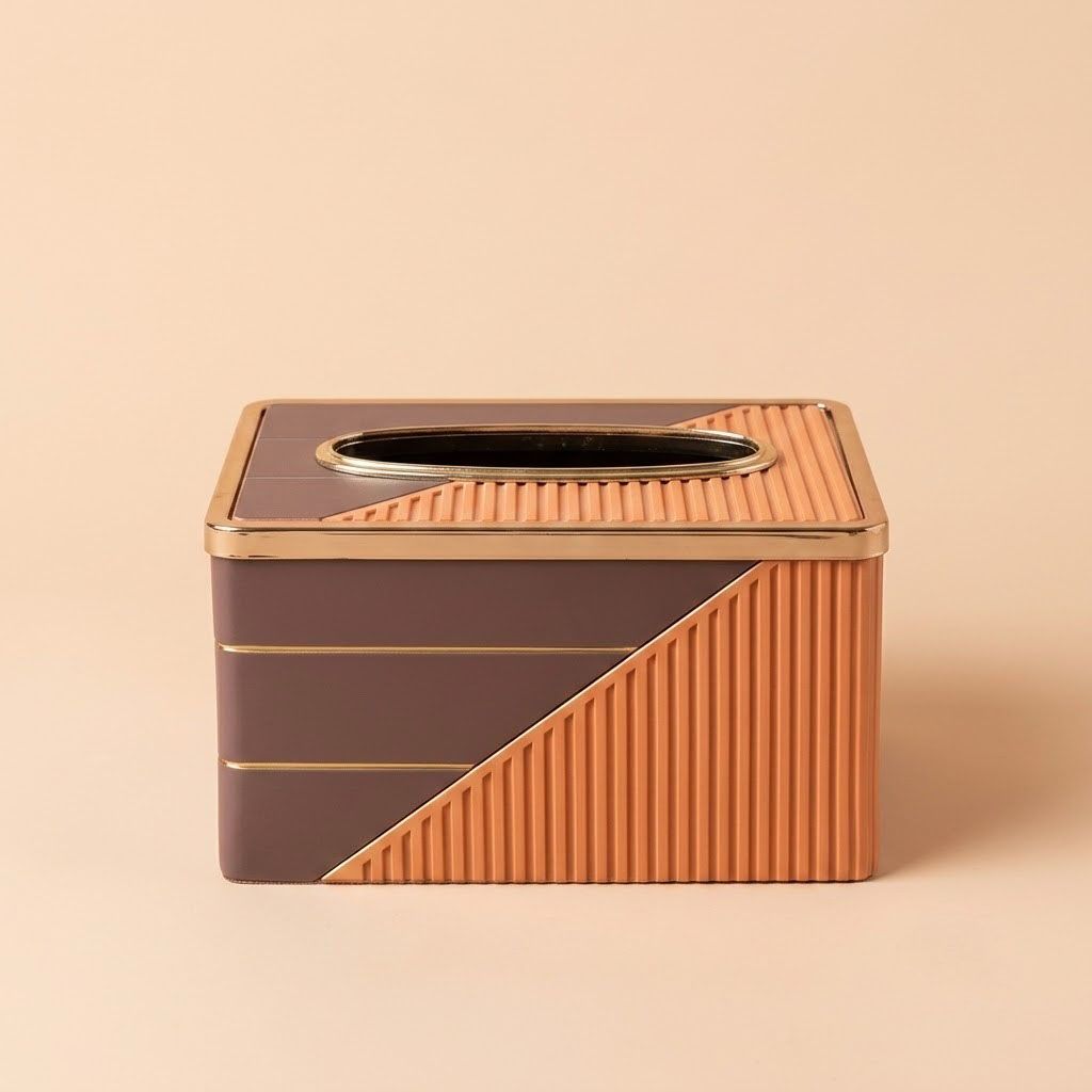 Black & Orange Tissue Box