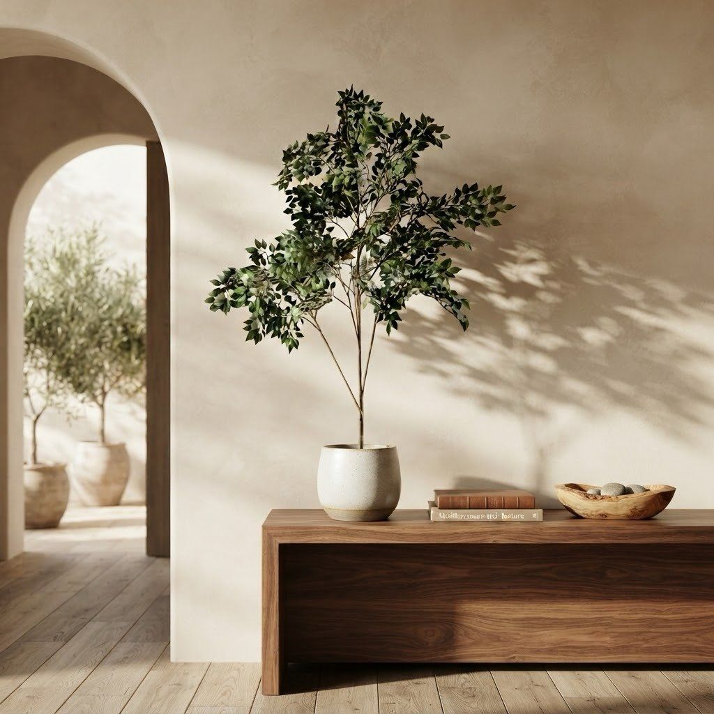 Green Faux Floor Plant