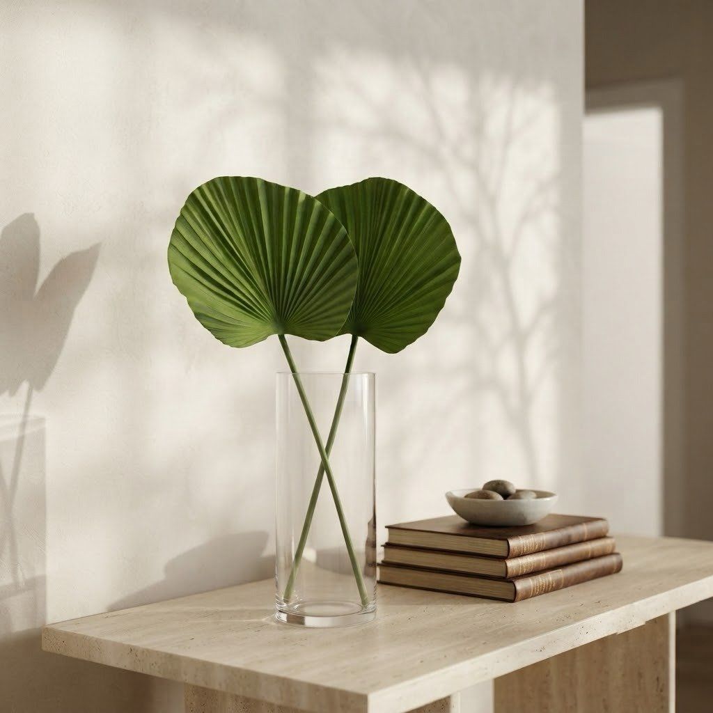 Artificial Palm Leaf Decor Stem