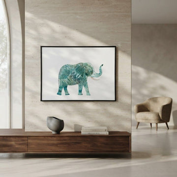 Teal Elephant Wall Art