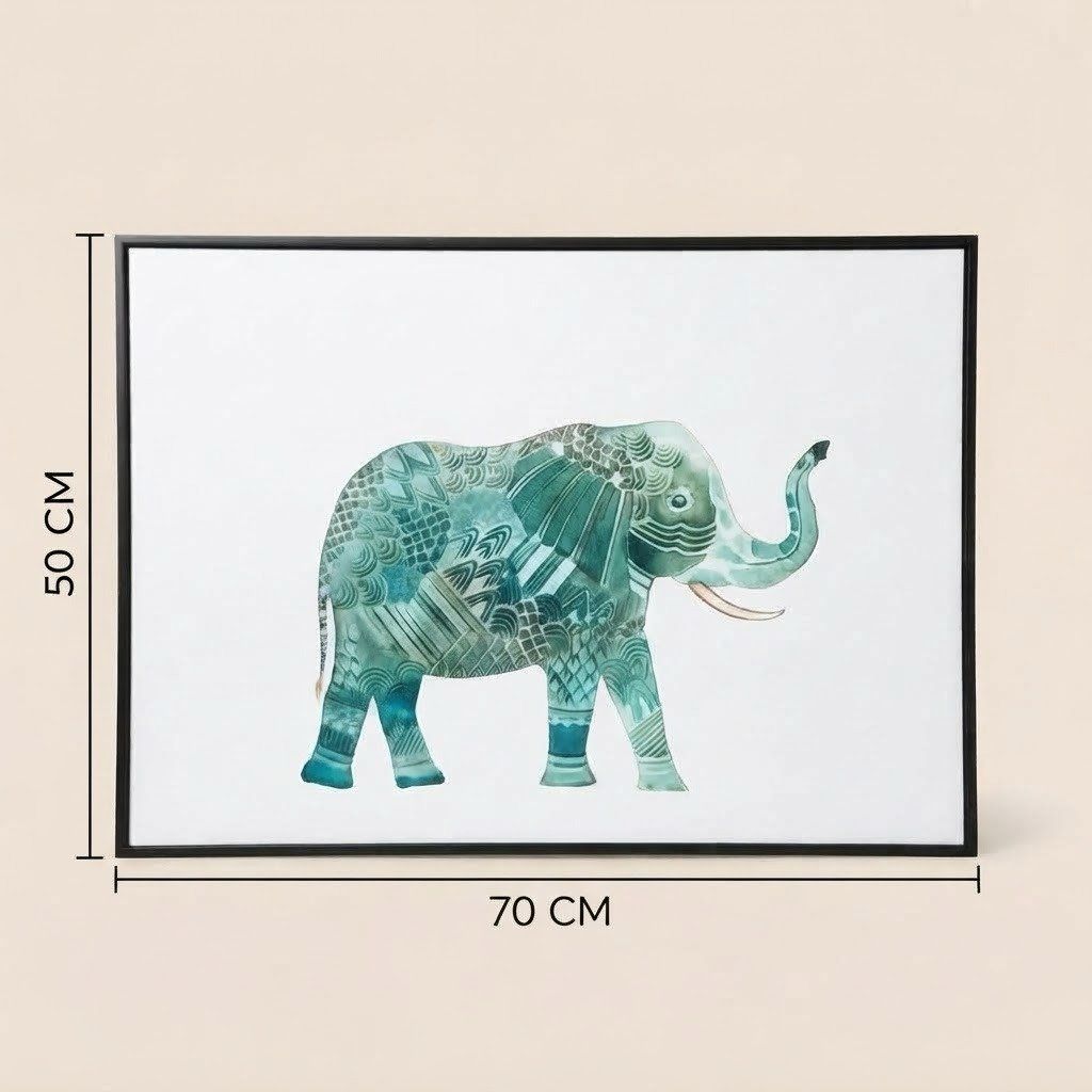 Teal Elephant Wall Art
