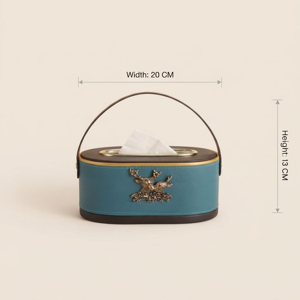Teal & Brown Tissue Dispenser