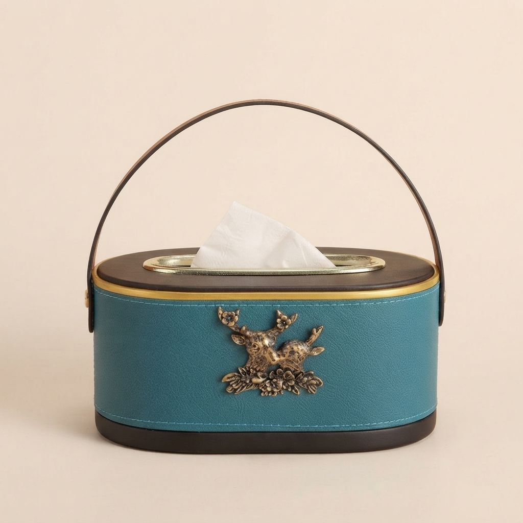 Teal & Brown Tissue Dispenser