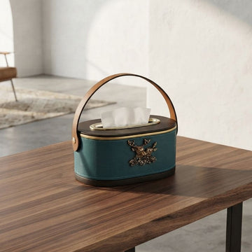 Teal & Brown Tissue Dispenser
