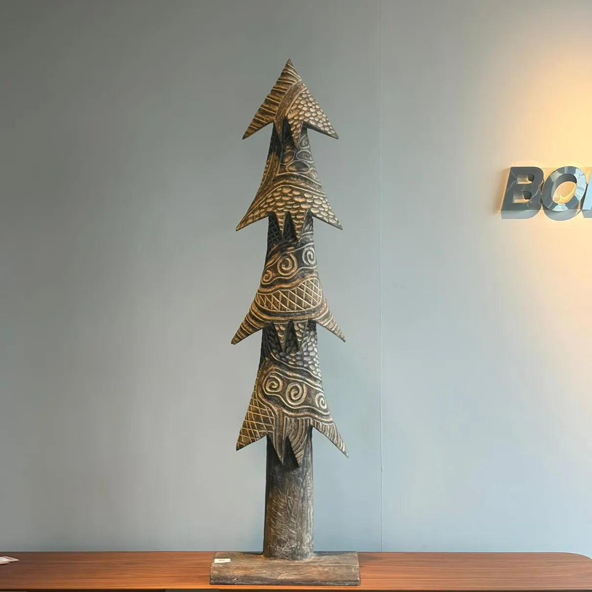 Tribal Totem Wooden Floor Sculpture