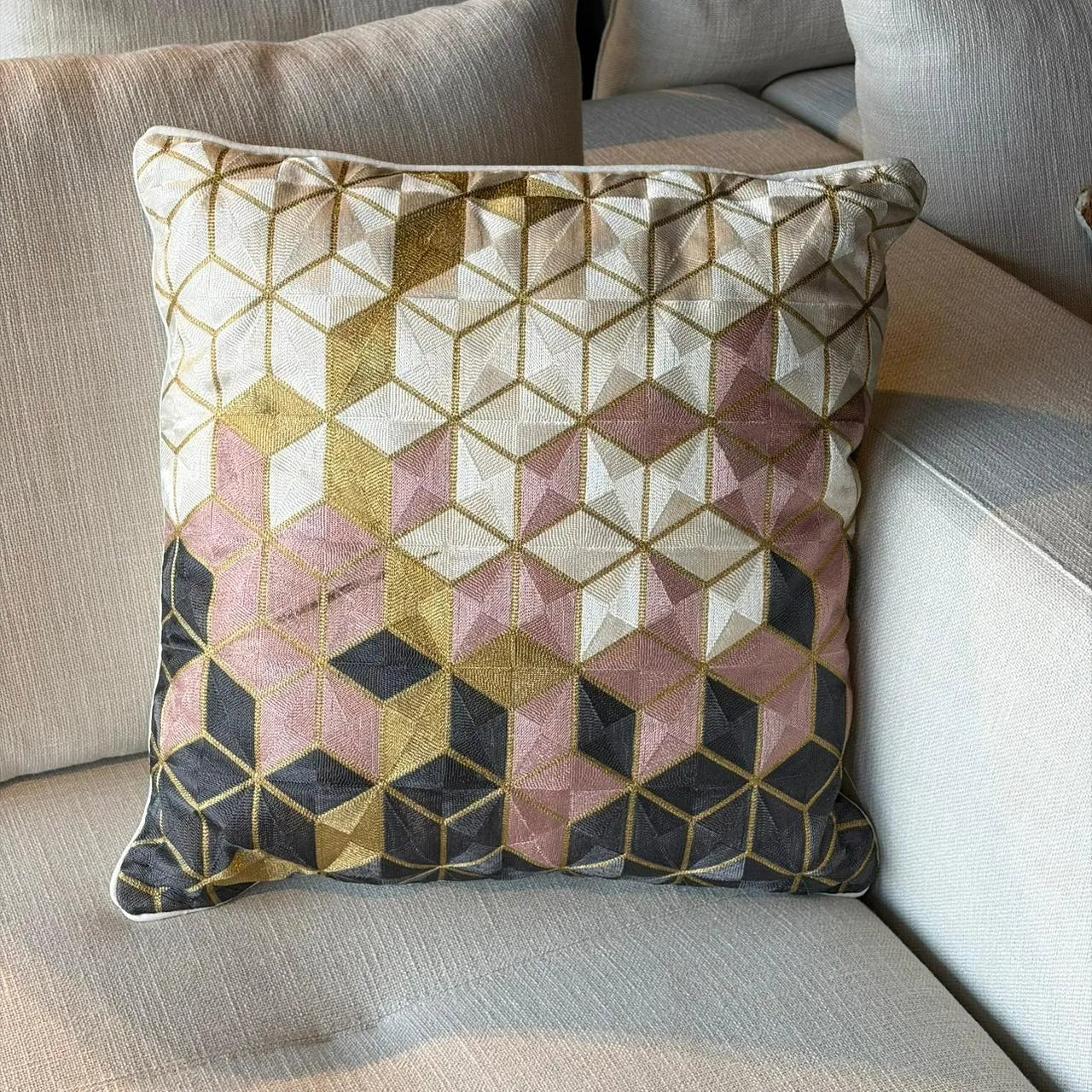 Embroidered Throw Pillow