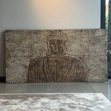 Wooden Buddha Wall Panel
