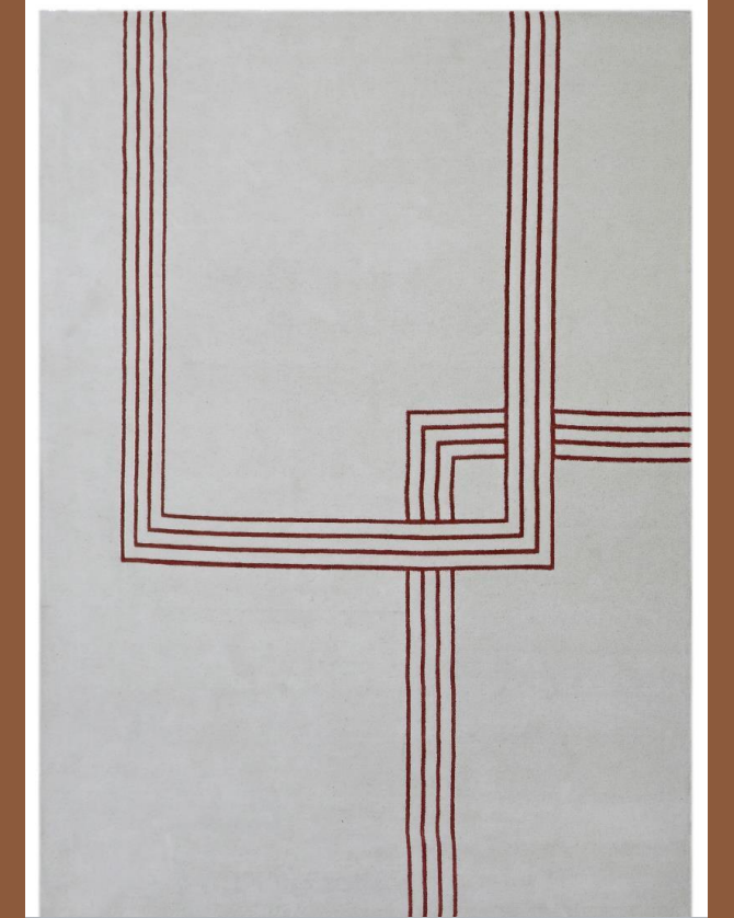 IVORY RED WOOL RUG