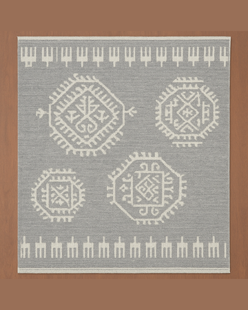 IVORY SILVER WOOL RUG