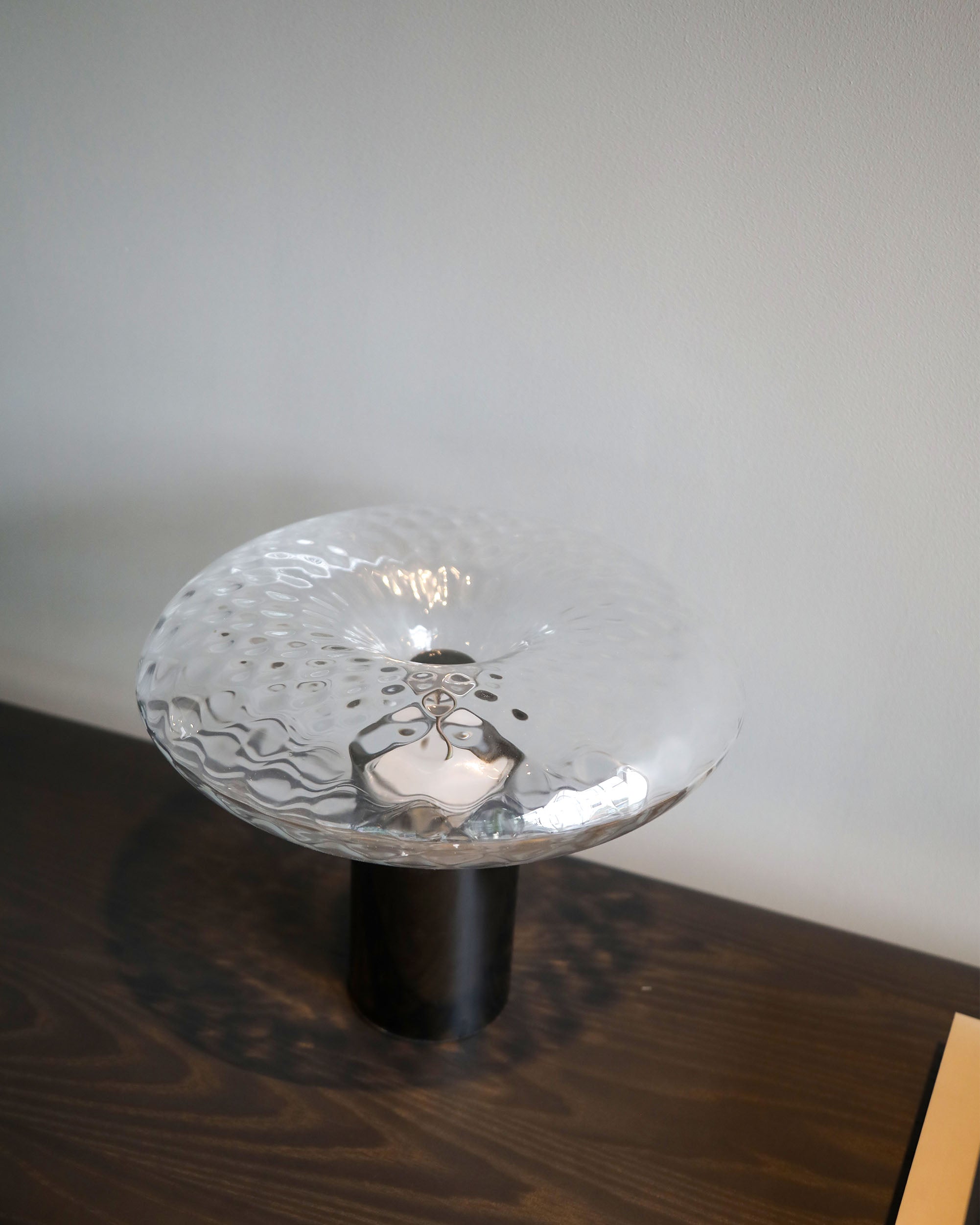 Glass & Carbon Steel Table Lamp