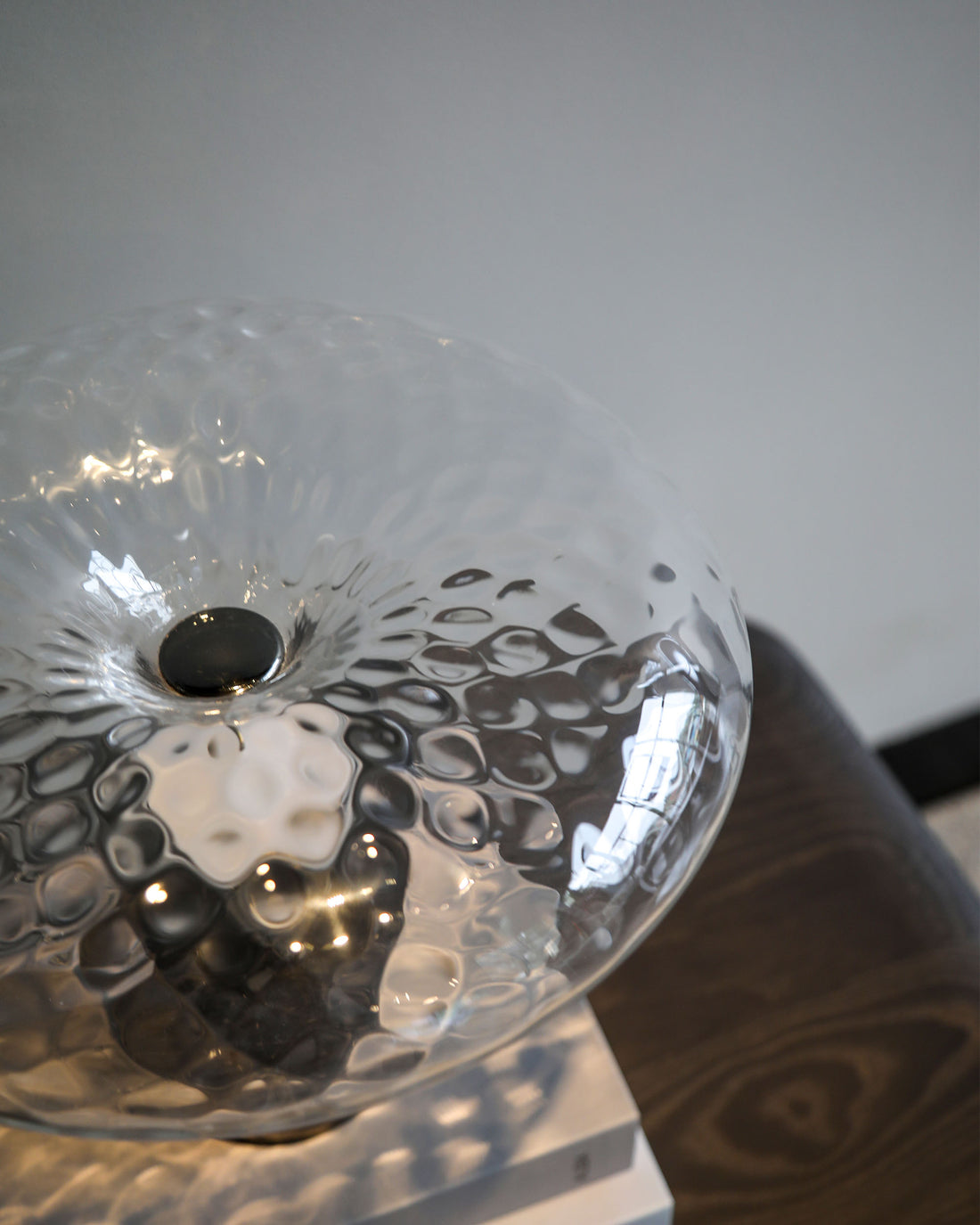 Glass & Carbon Steel Table Lamp